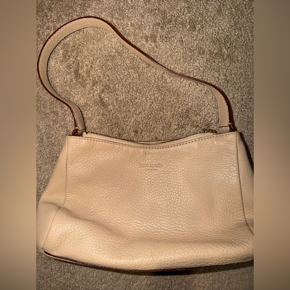 Kate Spade Beige Leather Shoulder Bag - Picture 2 of 9